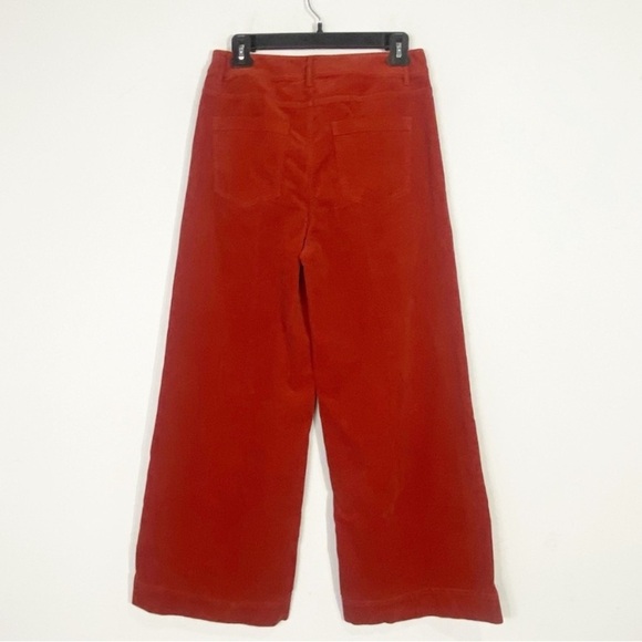 ANN MASHBURN Wide Leg Cropped Corduroy Pant Rust Stretch - Picture 2 of 11